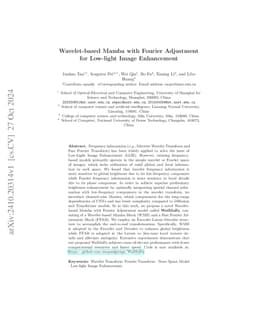 Wavelet-based Mamba with Fourier Adjustment for Low-light Image
  Enhancement