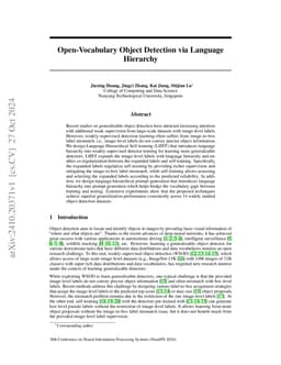 Open-Vocabulary Object Detection via Language Hierarchy