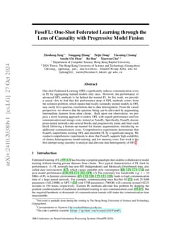 FuseFL: One-Shot Federated Learning through the Lens of Causality with
  Progressive Model Fusion