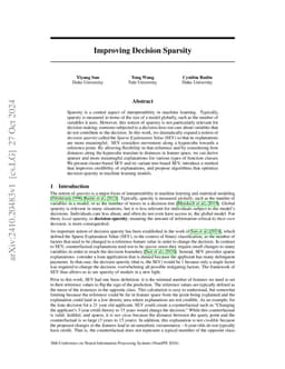 Improving Decision Sparsity