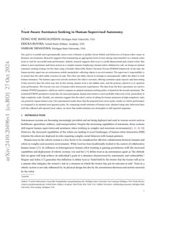 Trust-Aware Assistance Seeking in Human-Supervised Autonomy