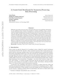 A Cosmic-Scale Benchmark for Symmetry-Preserving Data Processing