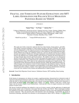 Fractal and Turbulent Feature Extraction and NFT Label Generation for
  Pollock Style Migration Paintings Based on VGG19