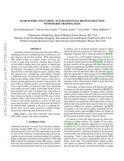 Search Wide, Focus Deep: Automated Fetal Brain Extraction with Sparse
  Training Data