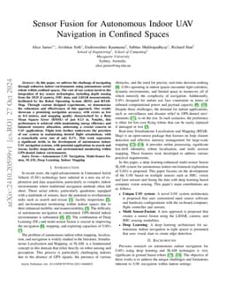 Sensor Fusion for Autonomous Indoor UAV Navigation in Confined Spaces