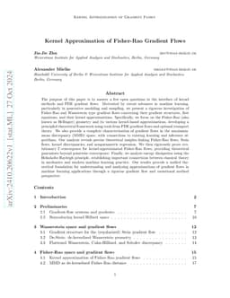 Kernel Approximation of Fisher-Rao Gradient Flows