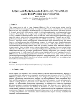 Language Models And A Second Opinion Use Case: The Pocket Professional