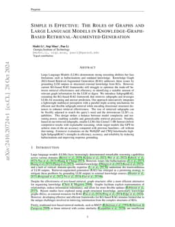 Simple Is Effective: The Roles of Graphs and Large Language Models in Knowledge-Graph-Based Retrieval-Augmented Generation
