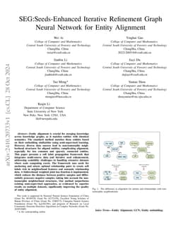 SEG:Seeds-Enhanced Iterative Refinement Graph Neural Network for Entity
  Alignment