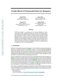 Gender Bias in LLM-generated Interview Responses