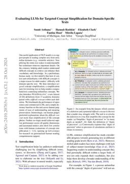 Evaluating LLMs for Targeted Concept Simplification for Domain-Specific
  Texts