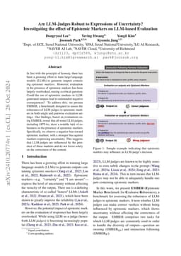 Are LLM-Judges Robust to Expressions of Uncertainty? Investigating the effect of Epistemic Markers on LLM-based Evaluation