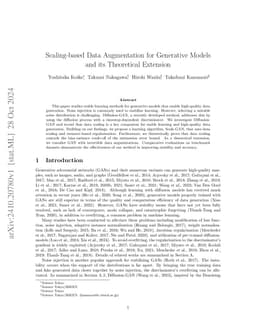 Scaling-based Data Augmentation for Generative Models and its
  Theoretical Extension