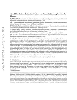 Atrial Fibrillation Detection System via Acoustic Sensing for Mobile
  Phones