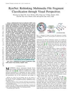 ByteNet: Rethinking Multimedia File Fragment Classification through
  Visual Perspectives