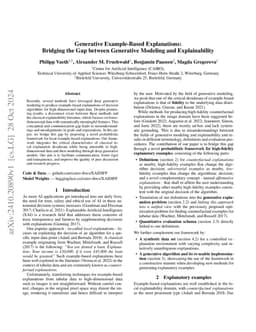 Generative Example-Based Explanations: Bridging the Gap between
  Generative Modeling and Explainability