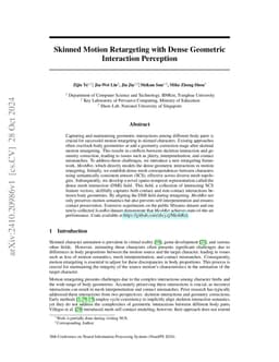 Skinned Motion Retargeting with Dense Geometric Interaction Perception