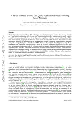 A Review of Graph-Powered Data Quality Applications for IoT Monitoring Sensor Networks