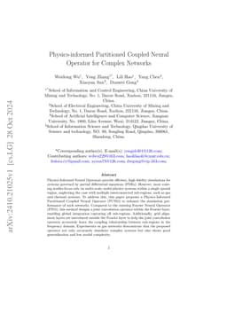 Physics-informed Partitioned Coupled Neural Operator for Complex
  Networks