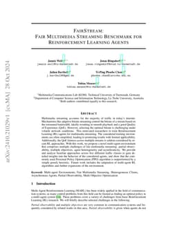 FairStream: Fair Multimedia Streaming Benchmark for Reinforcement
  Learning Agents