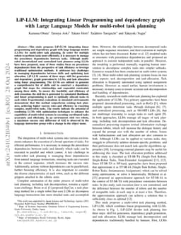 LiP-LLM: Integrating Linear Programming and dependency graph with Large
  Language Models for multi-robot task planning