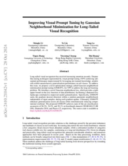 Improving Visual Prompt Tuning by Gaussian Neighborhood Minimization for
  Long-Tailed Visual Recognition