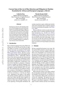 Current State-of-the-Art of Bias Detection and Mitigation in Machine
  Translation for African and European Languages: a Review