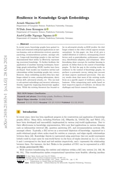 Resilience in Knowledge Graph Embeddings