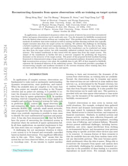 Reconstructing dynamics from sparse observations with no training on
  target system