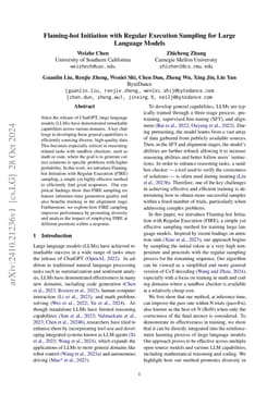 Flaming-hot Initiation with Regular Execution Sampling for Large Language Models