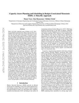 Capacity-Aware Planning and Scheduling in Budget-Constrained Monotonic
  MDPs: A Meta-RL Approach