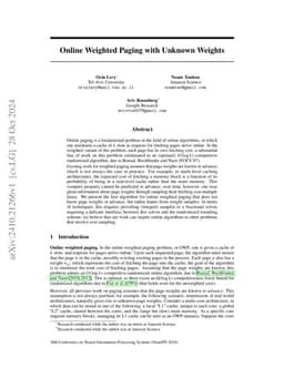 Online Weighted Paging with Unknown Weights