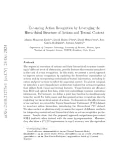 Enhancing Action Recognition by Leveraging the Hierarchical Structure of
  Actions and Textual Context