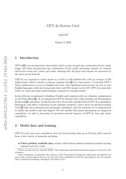 GPT-4o System Card