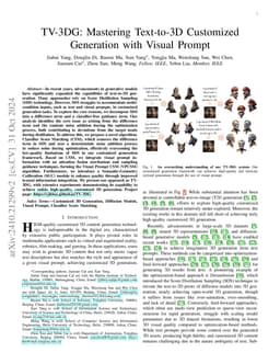 TV-3DG: Mastering Text-to-3D Customized Generation with Visual Prompt