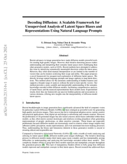 Decoding Diffusion: A Scalable Framework for Unsupervised Analysis of
  Latent Space Biases and Representations Using Natural Language Prompts