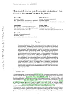 Building, Reusing, and Generalizing Abstract Representations from
  Concrete Sequences