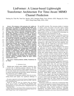 LinFormer: A Linear-based Lightweight Transformer Architecture For
  Time-Aware MIMO Channel Prediction