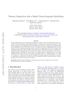 Domain Adaptation with a Single Vision-Language Embedding
