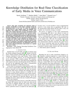 Knowledge Distillation for Real-Time Classification of Early Media in
  Voice Communications
