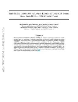 Denoising Diffusion Planner: Learning Complex Paths from Low-Quality
  Demonstrations