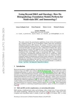 Going Beyond H&E and Oncology: How Do Histopathology Foundation Models
  Perform for Multi-stain IHC and Immunology?
