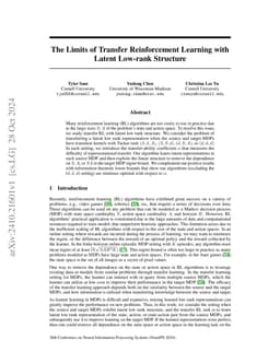 The Limits of Transfer Reinforcement Learning with Latent Low-rank
  Structure
