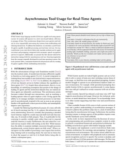 Asynchronous Tool Usage for Real-Time Agents