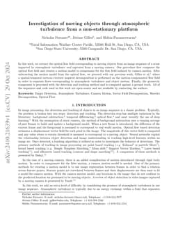 Investigation of moving objects through atmospheric turbulence from a
  non-stationary platform