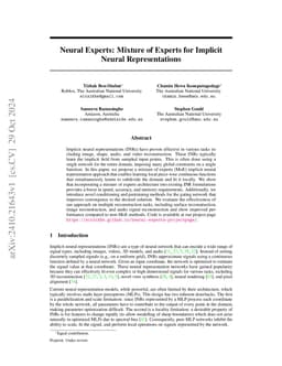 Neural Experts: Mixture of Experts for Implicit Neural Representations