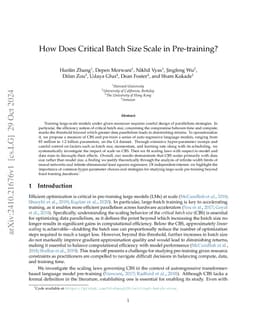 How Does Critical Batch Size Scale in Pre-training?