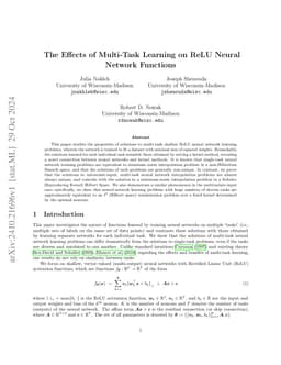 The Effects of Multi-Task Learning on ReLU Neural Network Functions