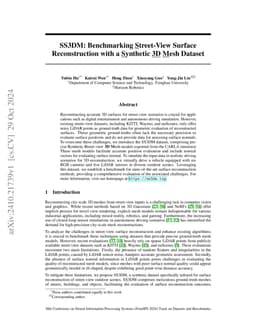 SS3DM: Benchmarking Street-View Surface Reconstruction with a Synthetic
  3D Mesh Dataset