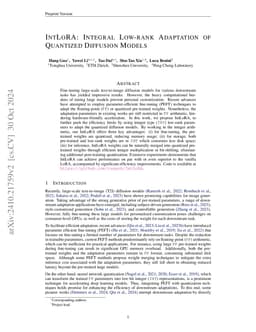 IntLoRA: Integral Low-rank Adaptation of Quantized Diffusion Models